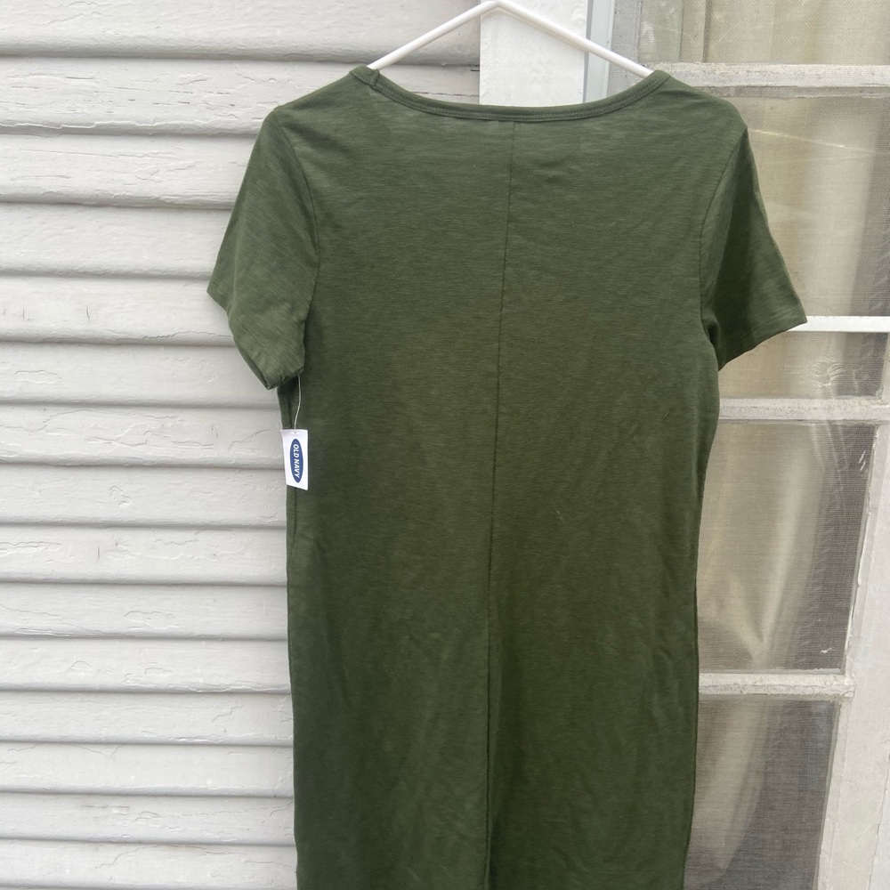 Olive green t-shirt dress